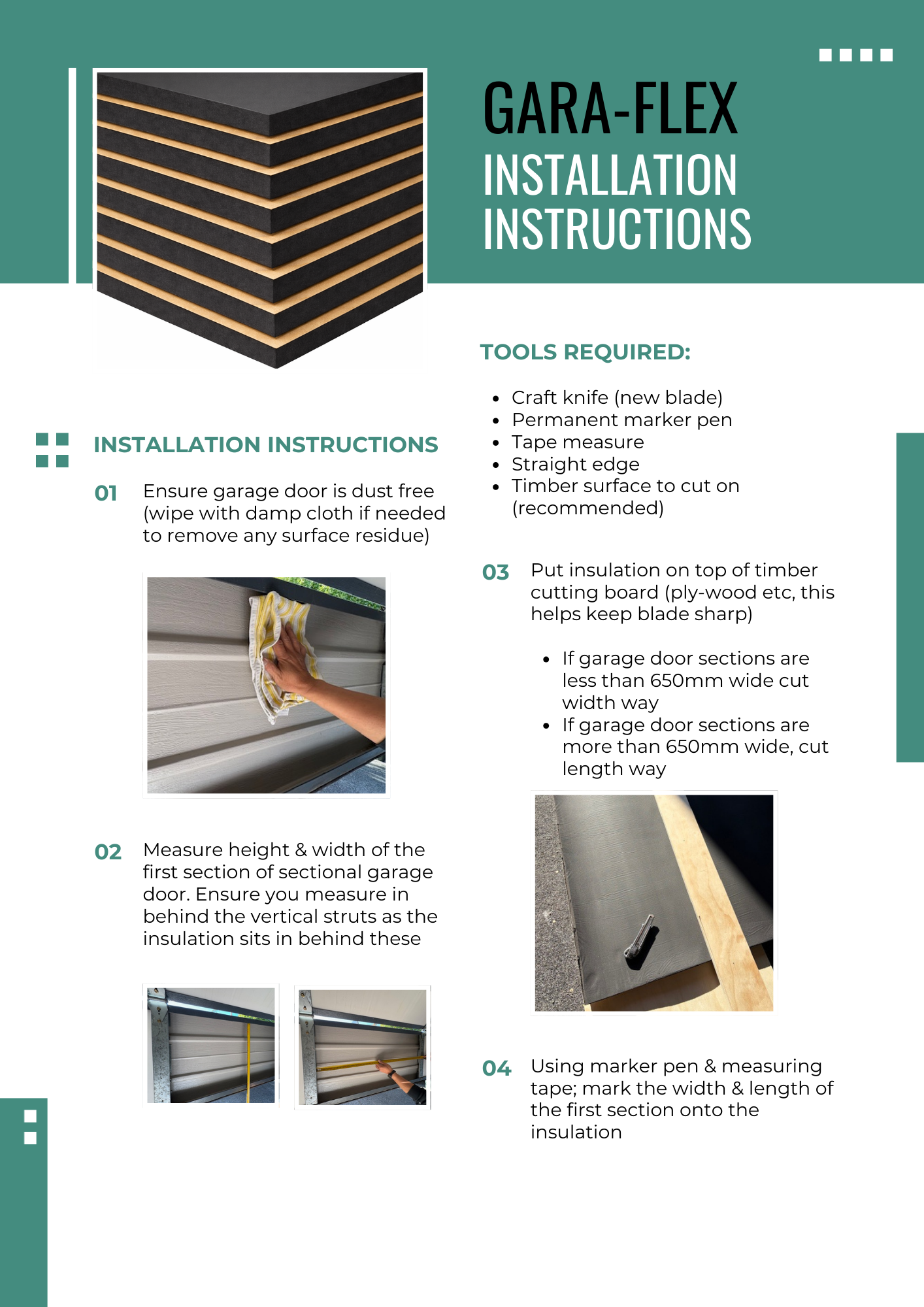 GaraFlex Installation Instructions